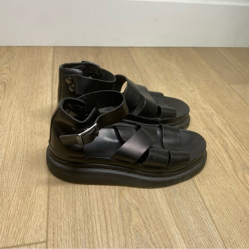 Dr. Martens Clarissa Pewter Spectra Patent Sandals Shoes size 8